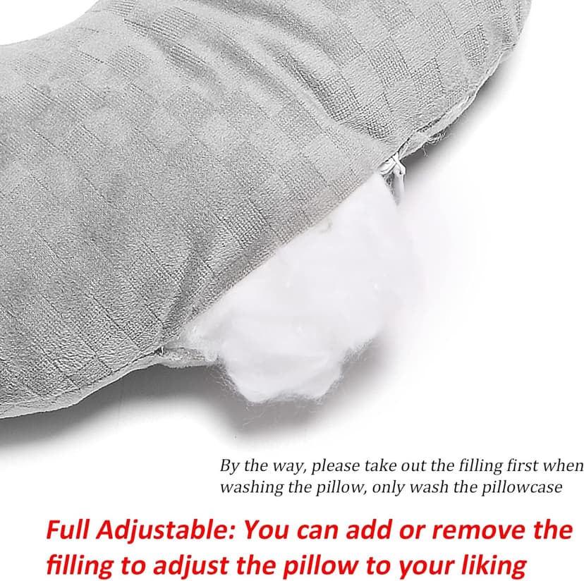 Wuronsa Ear Piercing Pillow for Side Sleepers with an Ear Hole for CNH and Ear Pain Ear Inflammation Pressure Sores, Cotton O-Shaped Side Sleeping Pillow, Ear Guard Pillow