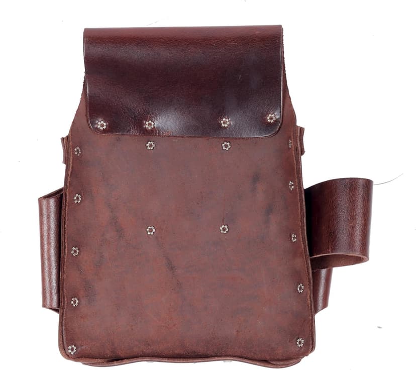 VEEKAY Electrician's Leather Tool Pouch – 10 Pocket Full Grain Leather Organizer for Electricians, Carpenters & Construction Workers – Durable, Heavy-Duty Utility Pouch (Brown/Black)