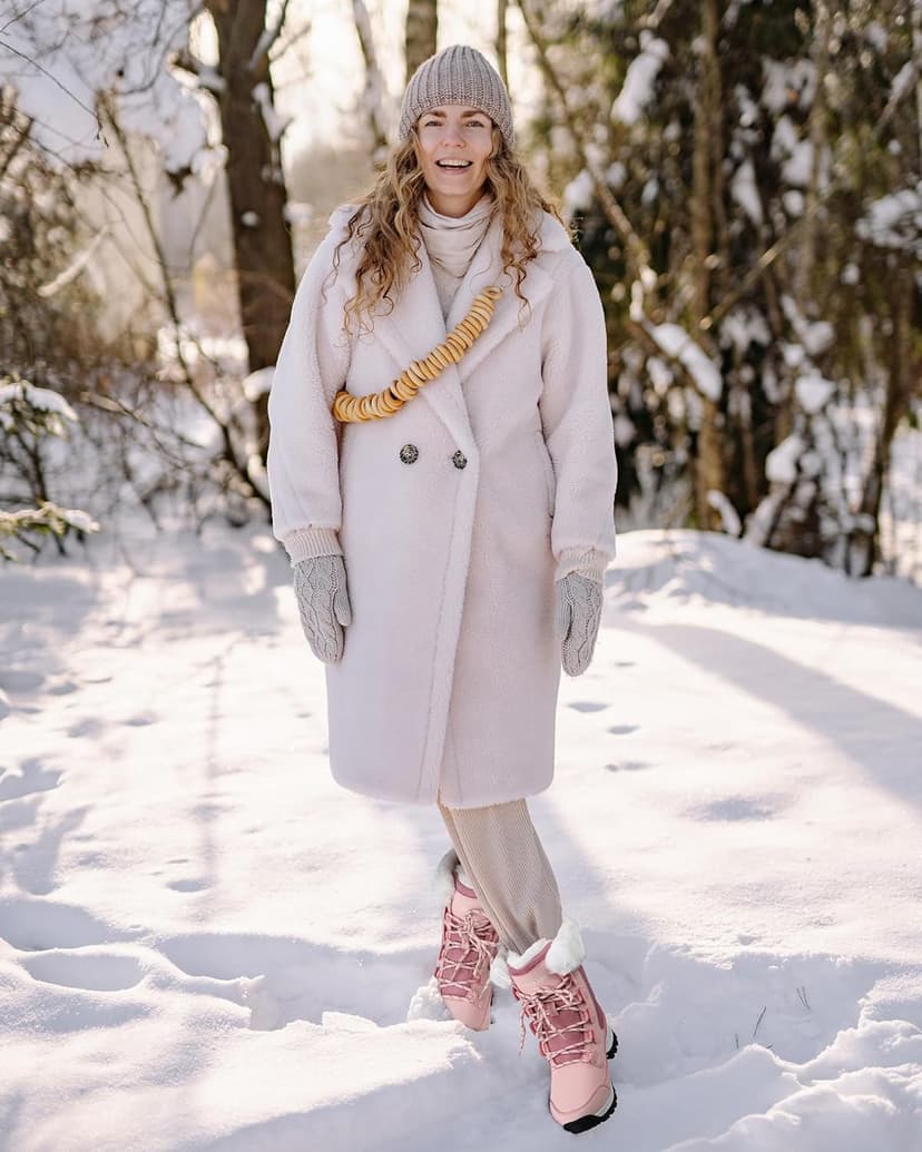 COOJOY Womens Waterproof Winter Snow Boots Warm Shoes Furry Mid Calf Lightweight Walking Hiking Booties