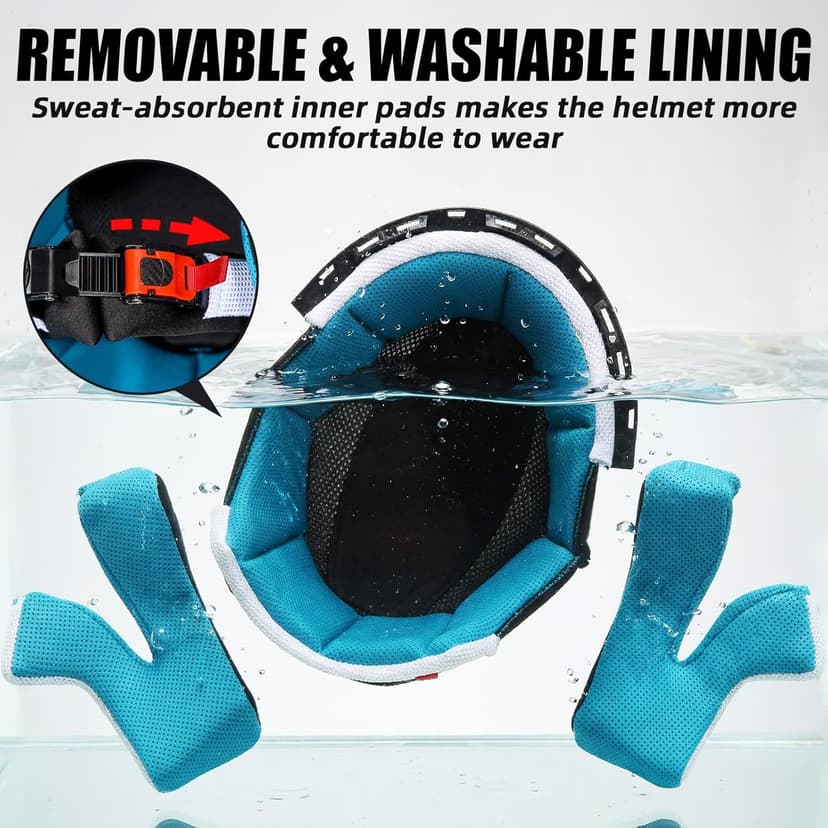 TRIANGLE Youth Kids Dirt Bike Helmet Full Face Motocross Helmet with Goggle & Gloves DOT/FMVSS-218 Approved Motorcycle Helmet