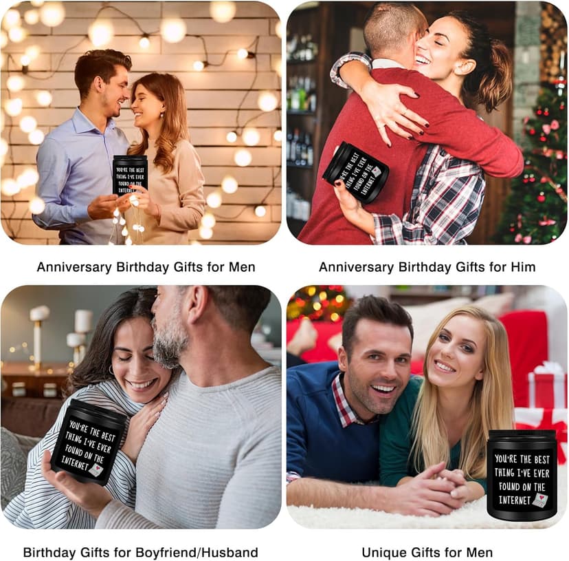 Anniversary Birthday Gifts for Men, Gifts for Boyfriend, Funny Romantic Wedding Gift for Men, Him, Boyfriend, Husband, Best Friends, Lover, Black Cedar Juniper Sandalwood Candle