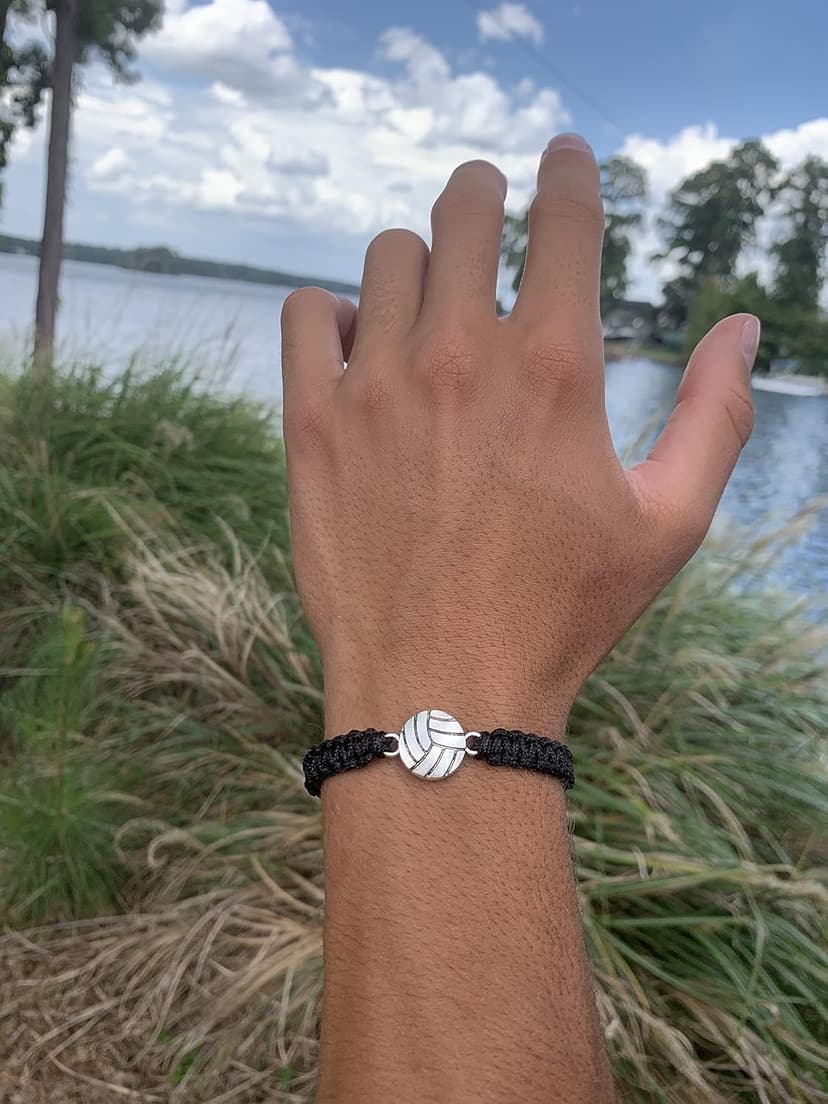 Sportybella Volleyball Charm Bracelet- Adjustable Bracelets with Volleyball Charm. Ideal Volleyball Gifts & Souvenir for Volleyball Players. Unisex Friendship Bracelet