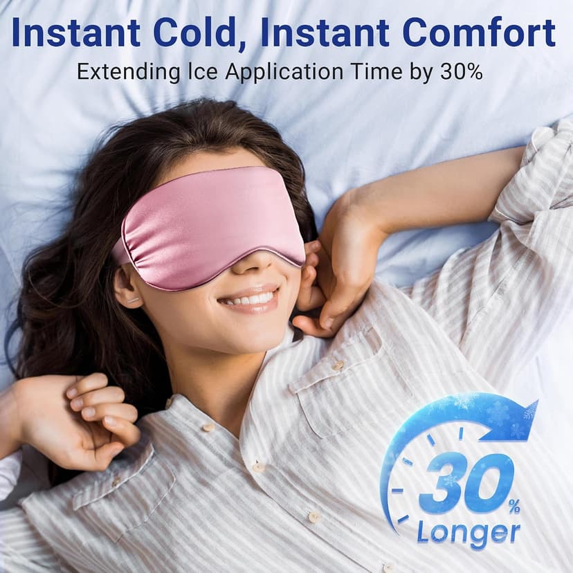 Self Care Gift for Women, Cooling Eye Mask for Puffy Eyes, Tired Eyes, Headache Relief and Migraine Comfort, Reusable Gel Cold Compress for Soothing Eye Care, Relaxing Gifts for Women Pink B0CXP9WFT2
