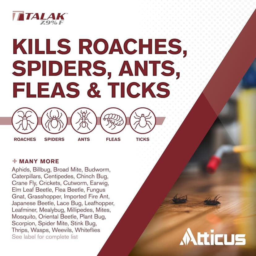 Atticus Talak 7.9 F Bifenthrin Insecticide Concentrate (96 oz) – Indoor and Outdoor Insect Control