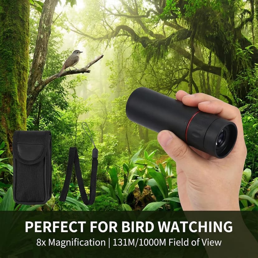 8x21 HD Monocular Telescope Optical, Clear Vision Pocket Scope & High Power, Mini Monoculars for Men Women, Outdoor Gear for Camping, Hunting, Sports, Travel