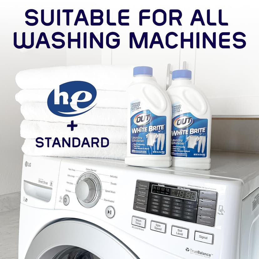 OUT White Brite Laundry Whitener Powder, Stain Remover Detergent Booster for Clothes, Removes Red Clay and Rust Stains on White Clothing and Uniforms, 1 Pound 12 Ounce - Pack of 2