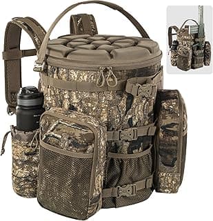 BLISSWILL Hunting Bucket Backpack with Seat Suitable for 5-gallon Seat，Dove Hunting Accessories，Daypack for Rifle Bow Gun（Not including Bucket and Lid）