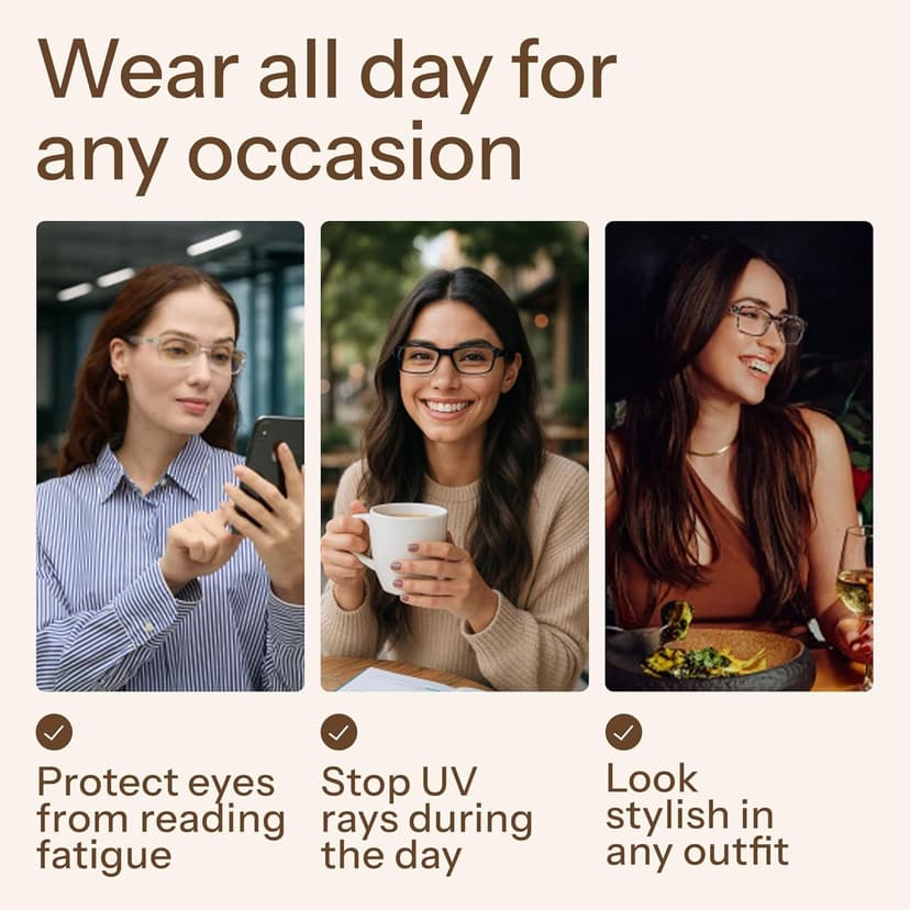 Gaoye 2.0 Professional Reading Glasses for Women for All Day - Computer Readers with Blue Light Protection - Value Pack