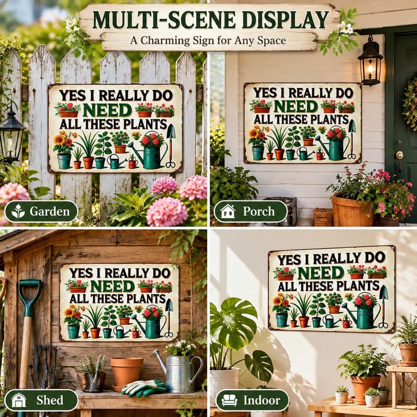 Bestylez Garden Gifts I Really Need All These Plants Vintage Gardening Signs for Home Garden Greenhouse Living Room Bedroom Yard Outdoor Decor 8X12 Inch (3362) B0F246BKWY