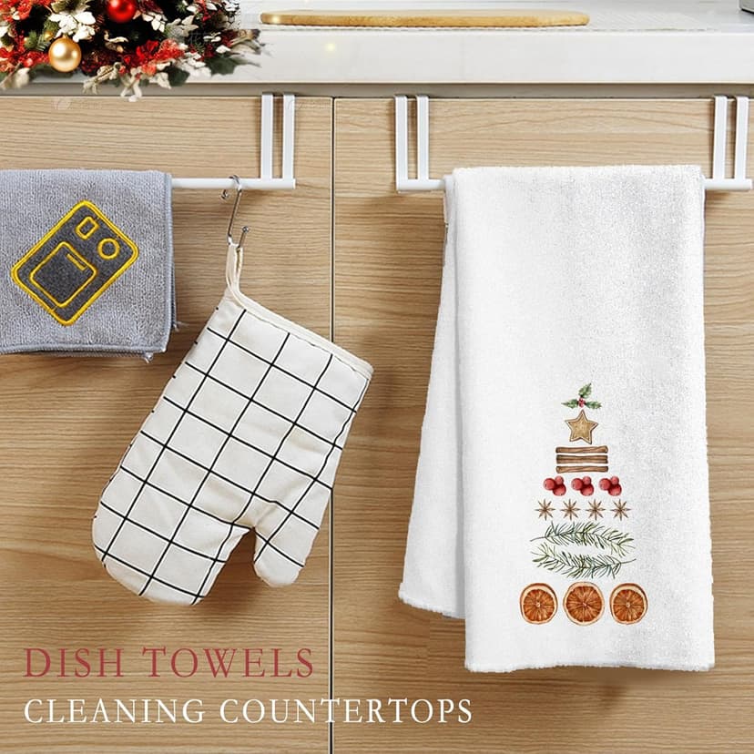 Christmas Cake Kitchen Dish Towels, Baking Christmas Tree Hand Towels Decorative for Farmhouse Kitchen Table, Cute Xmas Trees Gifts for Women Girls for Mom Hostess 16x24