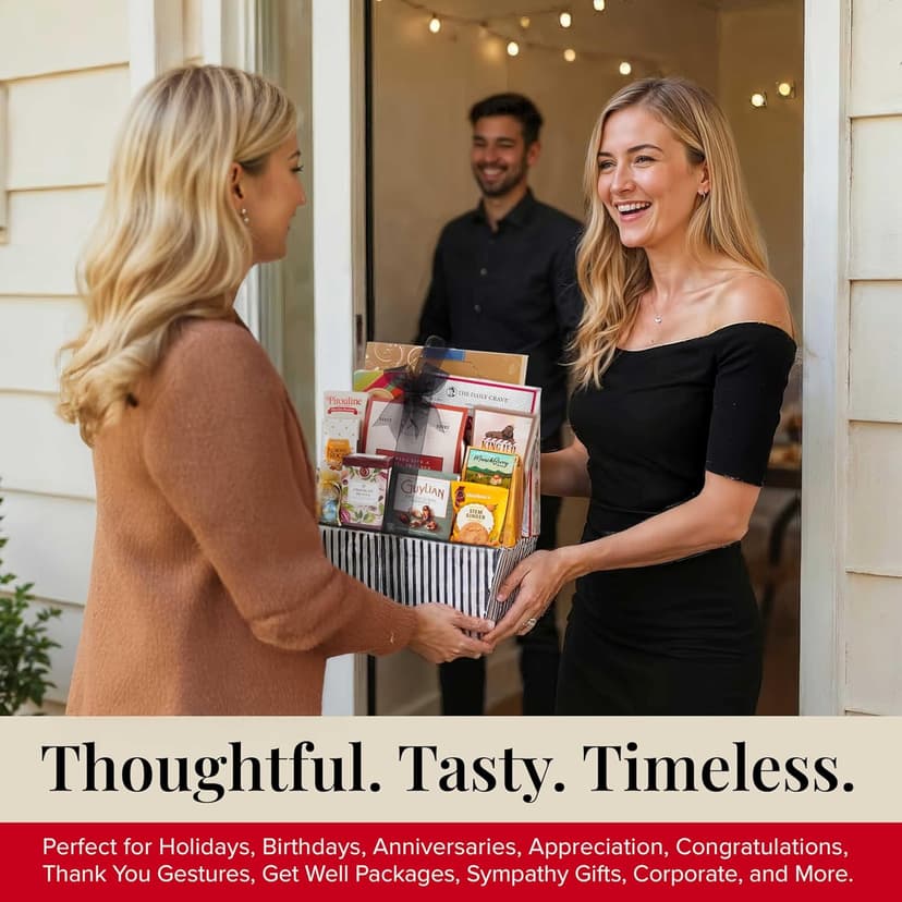 Broadway Basketeers Gift Basket Snack Gifts for Women, Men, Families, College Teacher – Delivery for Birthday, Appreciation, Thank You, Corporate, Get Well Soon Care Package