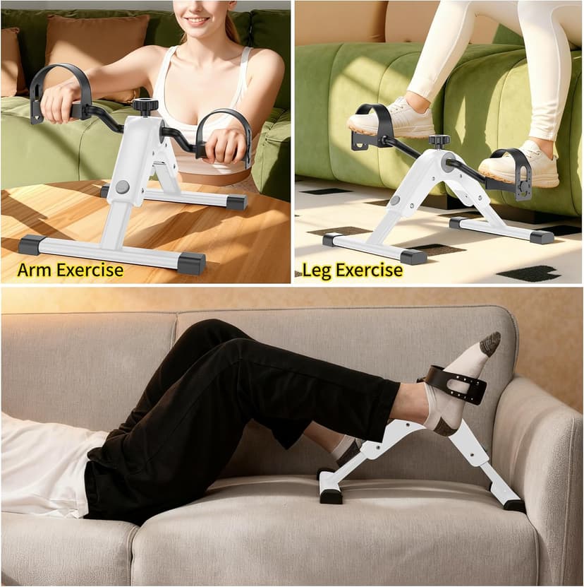 MOMODA Under Desk Bike Pedal Exerciser with LCD Display Portable Mini Exercise Bike for Arm and Leg