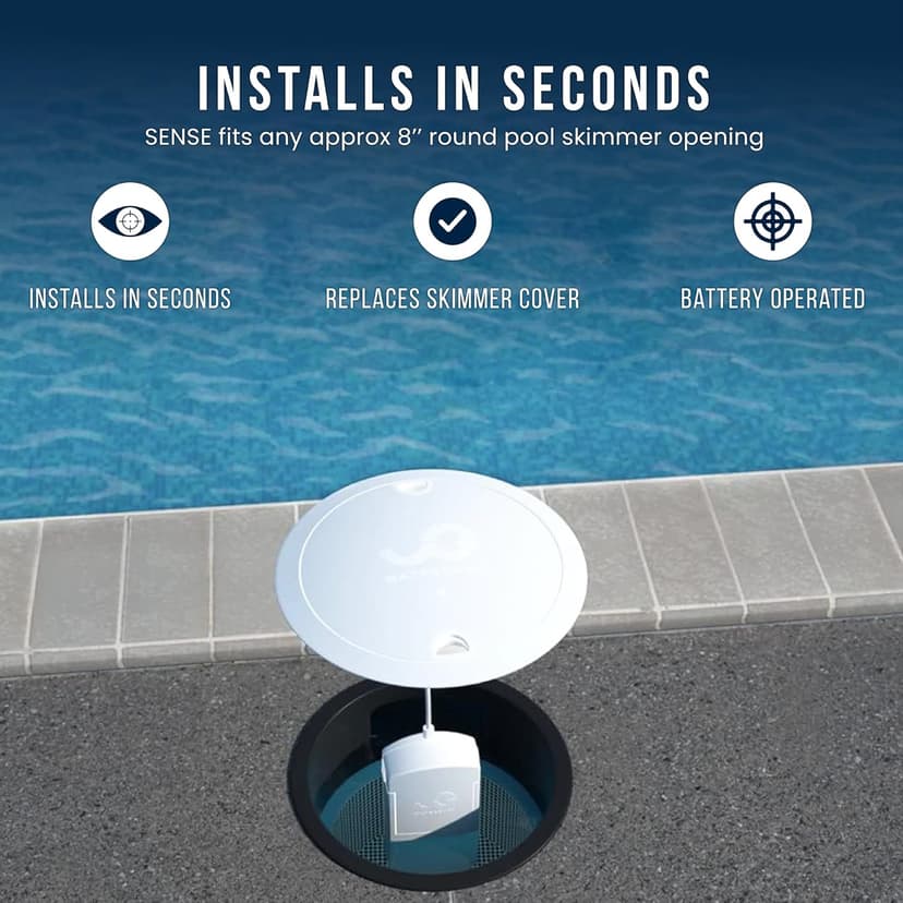 WaterGuru Sense S2 Smart Pool Monitor – Digital Pool & Spa Water Tester for Chlorine, pH, CYA & Alkalinity – Wi-Fi Enabled – Includes C5 Cassette, Float Ring & Batteries