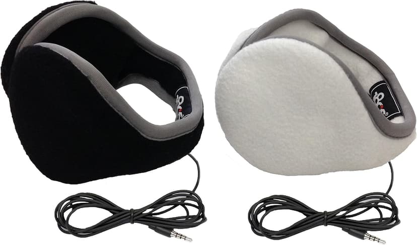 180s Unisex 2-Pack Behind the Head Adjustable Ear Warmers With Built In Headphones