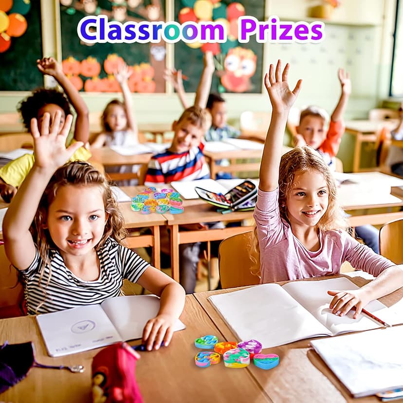 Valentines Day Gifts for Kids Classroom Prizes Student Mini Pop Keychain It Small Fidgets Birthday Goodie Bag Stuffers Filler Heart Pop Fidget Toys Bulk Its Valentine Party Favors for Kids 30 Pack B0BJNQMM9T
