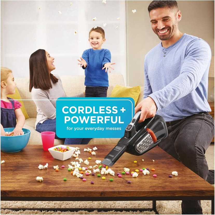 BLACK+DECKER dustbuster Portable Vacuum Cordless Handheld, Small Hand Vacuum Cleaner for Dorm Home and Car, Powerful 20V AdvancedClean+ (HHVK515J00FF)