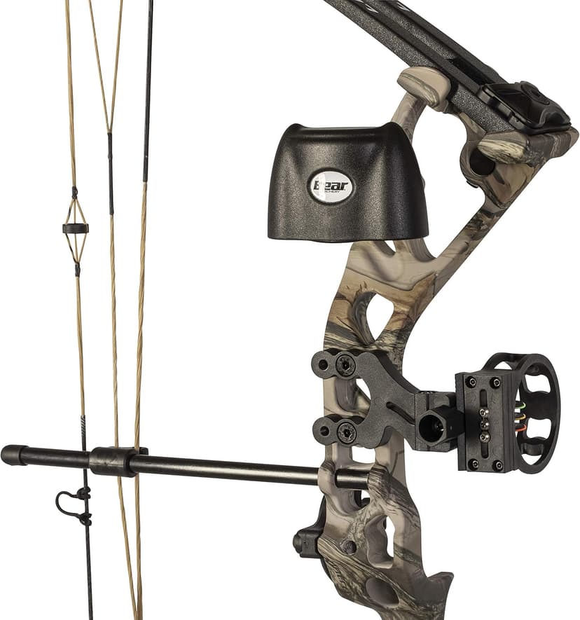 Bear Archery Limitless Dual Cam Compound Bow - Includes Quiver, Sight and Rest, God's Country