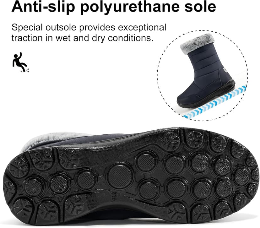 Decould sylf Snow Boots for Women Mid Calf 2026: Winter Warm Fur Lined Shoes Comfortable Waterproof with Zipper for Outdoor Walking