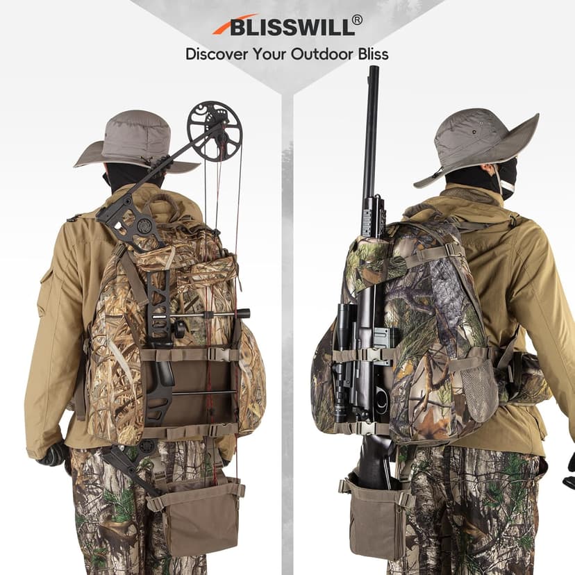 BLISSWILL Hunting Backpack Outdoor Gear Hunting Daypack for Rifle Bow Gun Hunting Gifts for Men