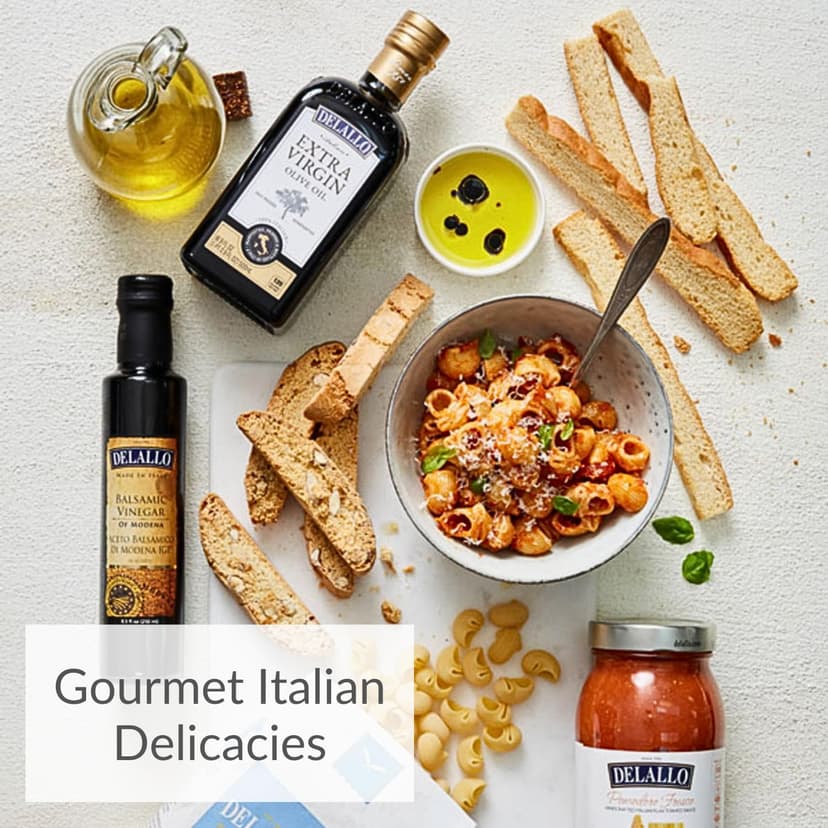 DeLallo Deluxe Italian Gift Basket, Includes Full-Size Pasta, Imported Olive Oil, Biscotti, Aged Balsamic, FocacciaToasts, Gourmet Gift Baskets for Adults, Perfect Holiday Food Gift Basket for Christmas