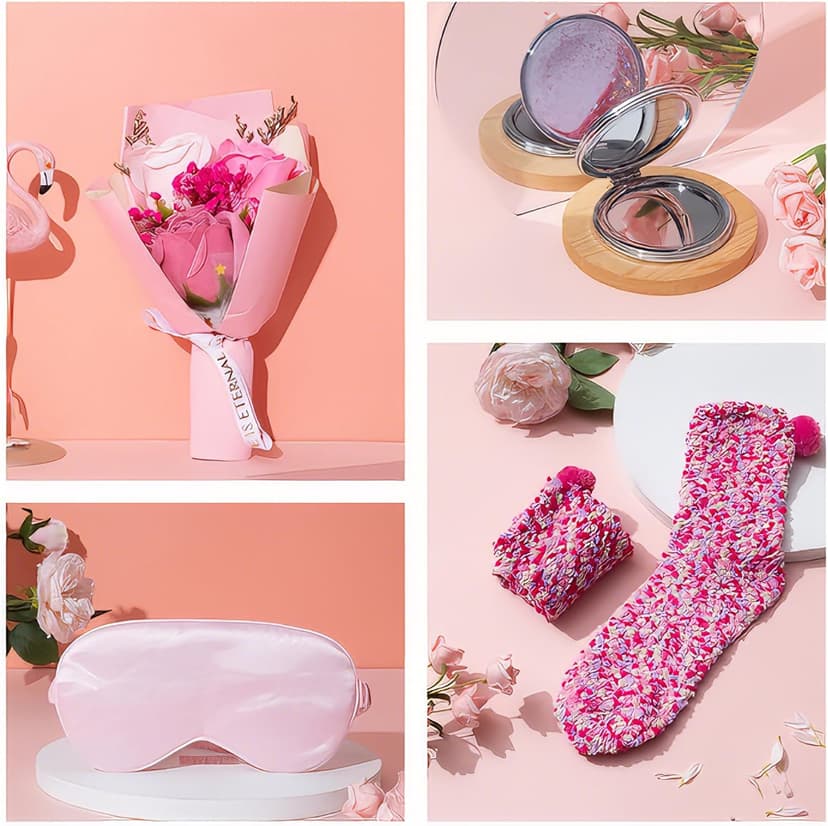 Birthday Gifts for Women,Unique Gifts Basket Ideas for Women Pink Gifts Box for Her Self Care Relaxing Gift Set Birthday Presents Female Friendship Gifts for Best Friend Bestie Girlfriend