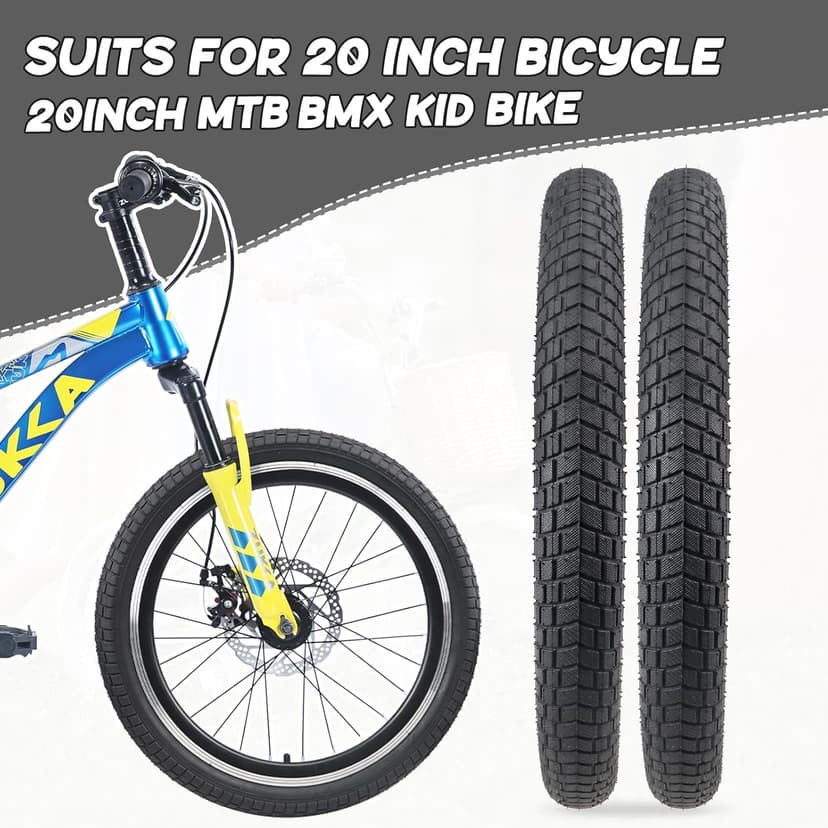 12/16/20x2.125 Bike Tires 1/2 Pack 12/16/20 Inch Kids Folding Replacement Tire/Tube Suitable for Tires 12/20x2.1 12/16/20x2. 125 12/20x2.25, Multiple Colors