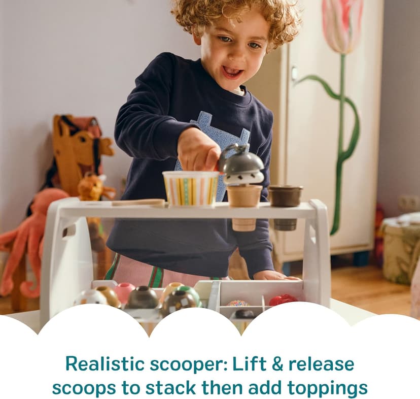 Melissa & Doug Wooden Scoop & Serve Ice Cream Counter, Pretend Play Store, 28 Toy Food & Play Kitchen Accessories, Preschool Toys for Girls & Boys 3+ B01B1V10KA