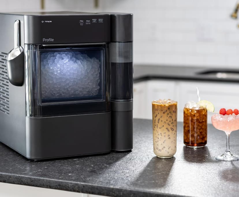 GE Profile Opal 2.0 Ultra Nugget Ice Maker with .75 Gallon Side Tank and Scale Inhibiting Filter, Scoop Included, 38 lbs in 24 Hours, Pellet Ice Machine with WiFi & Smart Connected, Stainless Steel