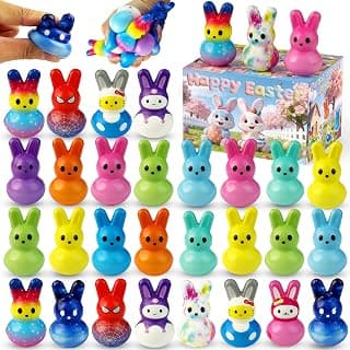 30Pcs Bunny Slow Rising Squishy Toys,Bulk Stress Relief Fidget Toy Squeeze Bunny for Kids,Treasure Chest Prizes, Classroom Prizes for Boys Girls B0FSKHRB4G
