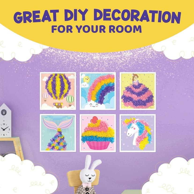 1500 fabric pieces, 6 thick boards, arts and crafts activities, birthday gift ideas, 4 5 6 7 8 years old kits, unicorn gifts Jackinthebox Poke Art Magical Flower Pressing Craft Kit for Girls, Ages 4-8 B0D839DLTL