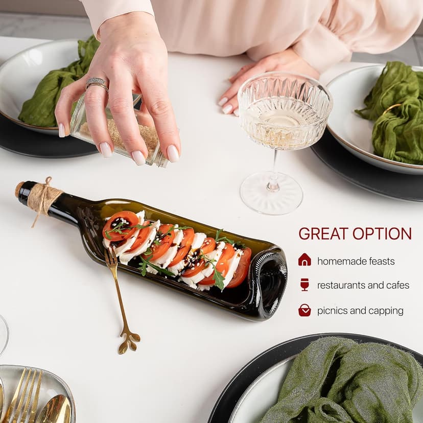 Melted Wine Bottle Serving Boards; Decorative Rectangle Serving Trays for Home Decor; Small Cheese Platter Serving Board; Unique Cheese and Cracker Tray for Dinner Party