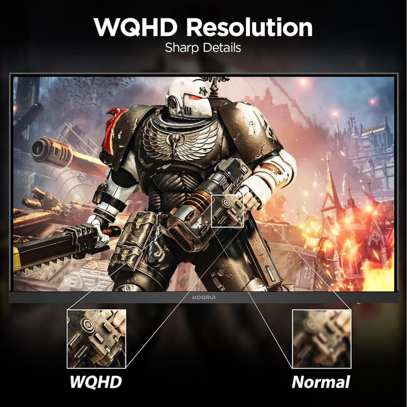 KOORUI 24" Gaming Monitor,180Hz 1ms Fast IPS Monitor, 1440P HDR400 Display, 90% DCI-P3 Color Gamut, Adaptive Sync, Slim Frame, VESA Mountable, HDMI 2.0, DP 1.4, G2421V