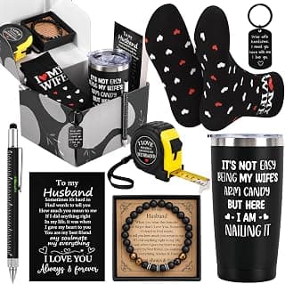 Best Gift for Husband Unique Birthday Gift Including Tumbler Mug Socks Bracelet Tape Measure Keychain Multitool Pen for Anniversary Birthday Christmas B0HHMQ7ZJY
