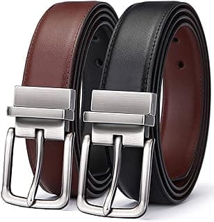 BULLIANT Men's Belt,Reversible Belt Adjustable For Gift Men 1.25”-Cut For Fit-2 Sides in 1 Belt(Not 2)