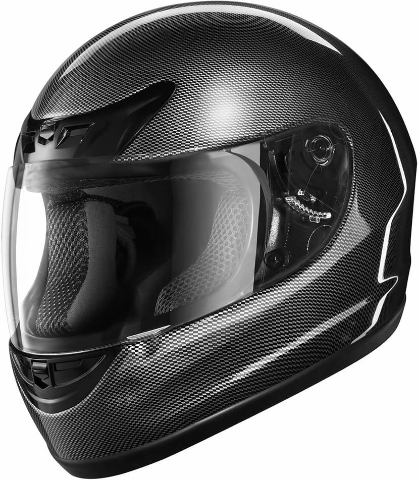 TCMT Full Face Motorcycle Helmet for Adults Men Women, Lightweight Polycarbonate Street Bike Dirt Bike Helmet with Anti-Scratch Mirror Shield and Removable Liner, DOT Approved