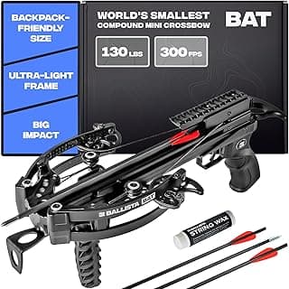 BALLISTA BAT Compound Mini Crossbow - Small Crossbow for Hunting, Fishing and Target - 300 FPS, 130 Lbs, 2.46 lbs