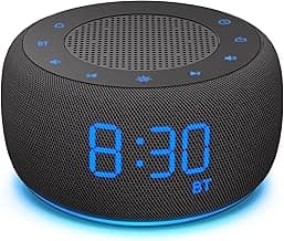 BUFFBEE Alarm Clock with Bluetooth Speaker & FM Radio for Bedside – Gradual Wake-Up Sounds, Fully Dimmable Display & Ambient Night Light, Plug-in Digital Clock for Bedroom