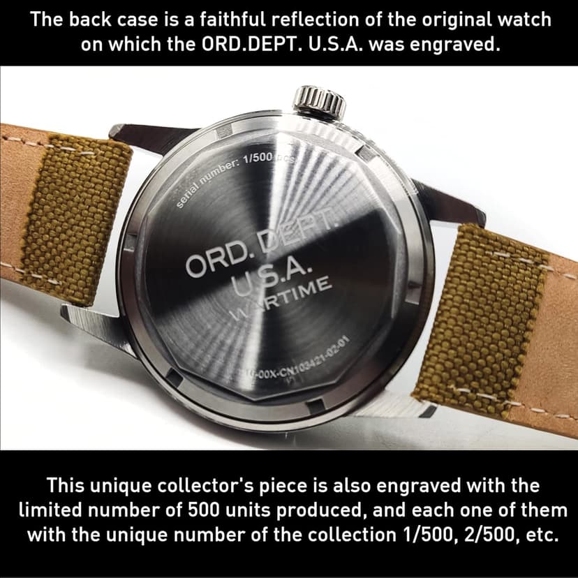 WTI WORLD TIME INTERNATIONAL WARTIME | WW2 Military Watch – Vintage USAAF Watch, Swiss-Quartz Movement with Canvas strap and leather lining, 10 ATM Water Resistant. The Perfect WW2 Memorabilia. Mens Watches for Ever