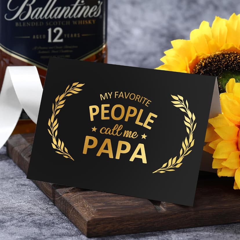 Papa Gifts from Grandkids Papa Birthday Gifts for Men Happy Birthday Gift Ideas for Best Papas from Grandson Granddaughter Grandchildren Funny Gift Set for Christmas, Fathers Day with Hat, Wine Glass B0FW57CH3S