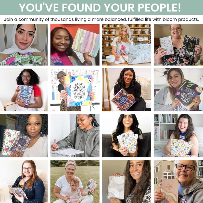 bloom daily planners HARDCOVER 2026 Planner (January to December) - A5 Task Goal Planner for Women - Monthly & Weekly Inspirational Agenda Book - 5.5" x 8.25" - Linen, Green