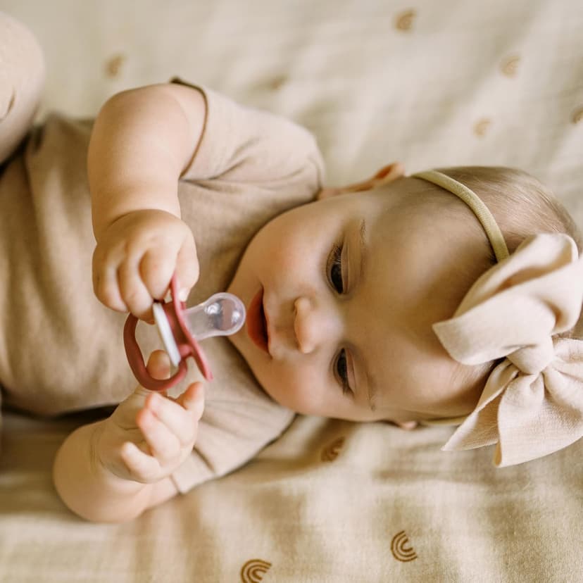 Dr. Brown's Advantage Baby Pacifier, Fully Symmetrical Soother with Soft Silicone Bulb, Lavender Love, 0-6m, BPA Free, 2 Pack