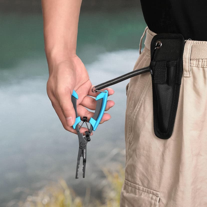 Mossy Oak Fishing Tools Kit- Fishing Plier, Fish Lip Gripper, Multifunctional Fishing Hook Remover with Lanyards Sheath, Saltwater Resistant Fishing Accessories & Equipment, Fishing Gifts for Men