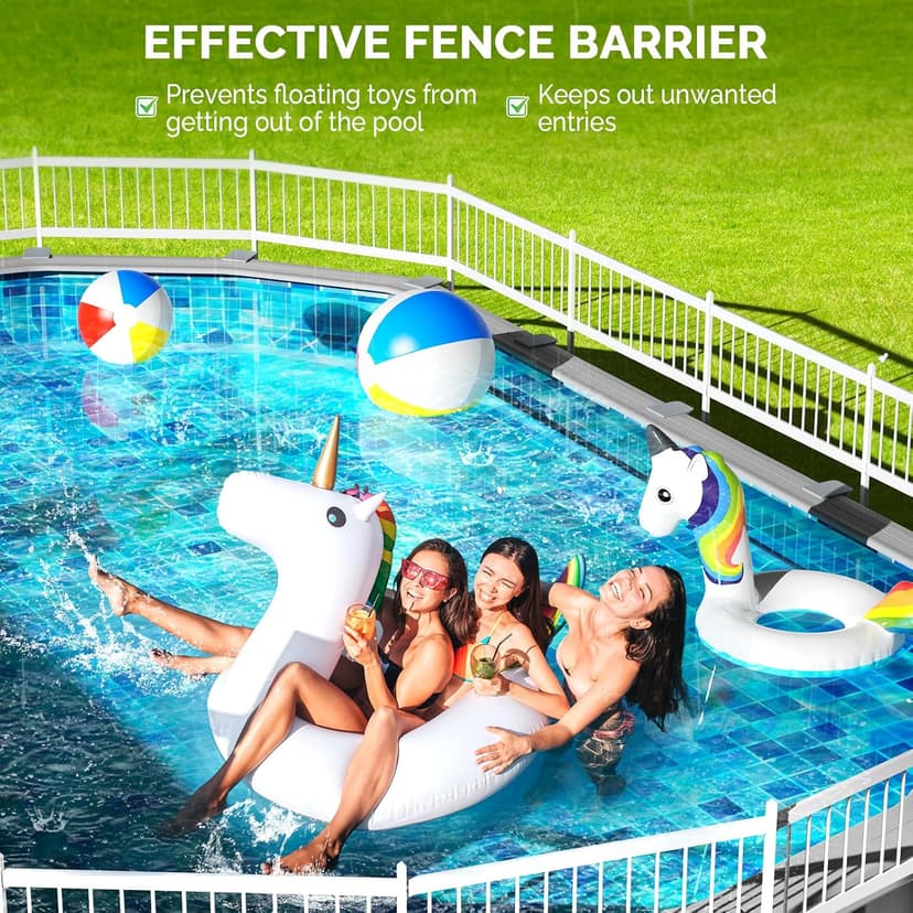 VINGLI Above Ground Pool Safety Fence,Swimming Pool Fences, Pool Fencing,White (Kit A-8 Sections)