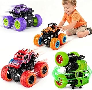4 Pack Monster Trucks Toys for Boys 2 3 4 5 6 7 Year Old, Friction Powered Pull Back Car Toys for Toddlers Kids Ages 3-5 2-4 4-7, Best Birthday Christmas Party Gift for Boys and Toddlers B07SRZ87DF
