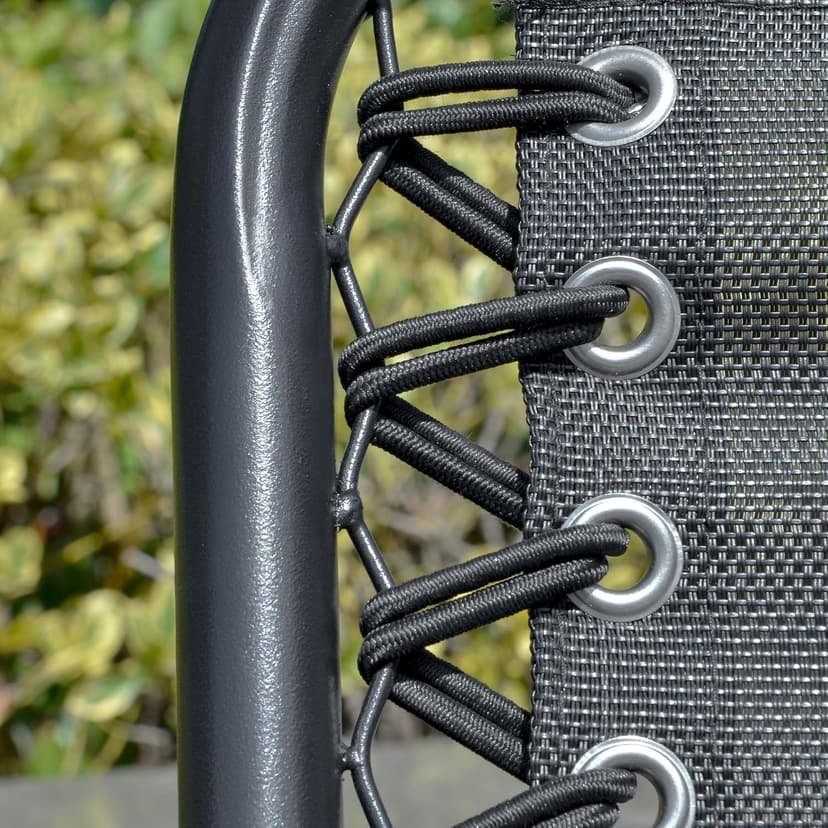 Outsunny 2-Seater Patio Swing Chair, Outdoor Canopy Swing Glider with Pivot Storage Table, Cup Holder, Adjustable Shade, Bungie Seat Suspension and Weather Resistant Steel Frame, Black