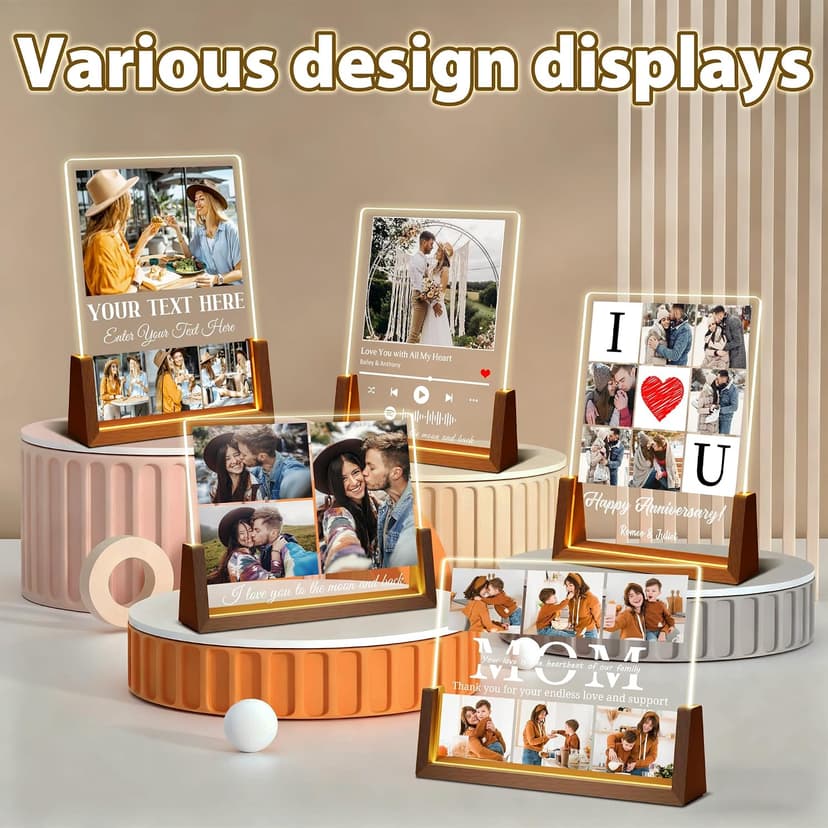 Customized Besties Friendship Gifts for Women Men, Personalized Best Friend Christmas Birthday Gifts for BFF Sister Him Her Custom Photo Frame, Personalized Best Friend Picture Frame Night Light B0FZKR66Y7