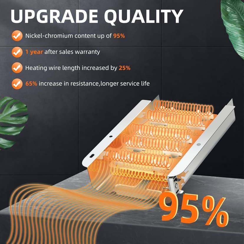 【Upgraded】279838 W10724237 Dryer Heating Element for Whirlpool Wed4815ew1 Maytag Centennial Medc215ew1 Kenmore 70 80 Series Model 110 Amana Ned4655ew1 Roper Admiral,Replaces 2406026 3403585 3398064