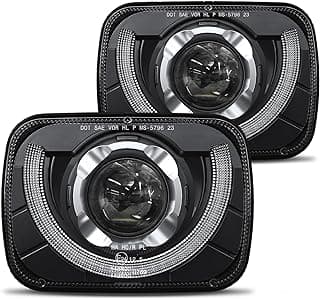 HWSTAR 2026 2000% Bright 5x7 7x6 H6054 Led Headlights Compatible w/Jeep Wrangler YJ Cherokee XJ [DOT][Anti-glare][DRL Turn Signal] Sealed Beam Ford Chevy Express GMC Savana Toyota Nissan D21 etc