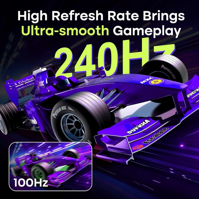 Amzfast 27" 240Hz 1ms FPS Gaming Monitor, Fast VA FHD 1080P, Adaptive Sync, HDR 400, 4000:1 Contrast, 125% sRGB, Built-in Speaker, HDMI 2.0 & DP 1.4 with DP Cable, VESA
