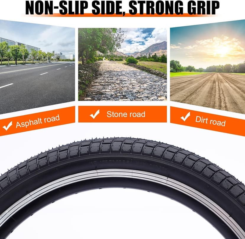 12/16/20x2.125 Bike Tires 1/2 Pack 12/16/20 Inch Kids Folding Replacement Tire/Tube Suitable for Tires 12/20x2.1 12/16/20x2. 125 12/20x2.25, Multiple Colors